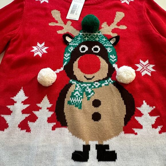 Christmas Reindeer Red Knitted Holiday Ugly Sweater Pullover Size XXL NEW - Picture 11 of 15